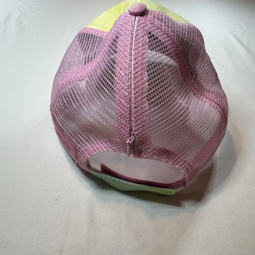 Angela & William Tie Dye Ponytail Trucker Hat Pink Mesh Baseball Cap One Size
